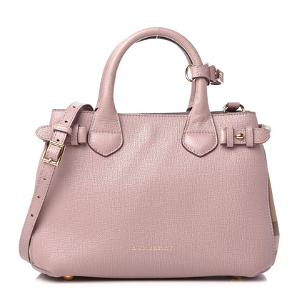 Burberry Grainy Calfskin House Check Small Banner Tote Pale Orchid 1 of 16