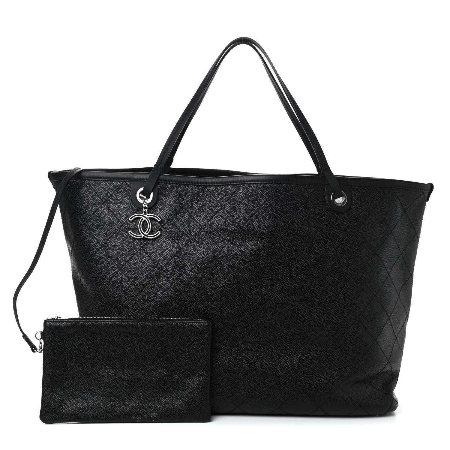 Chanel Grained Calfskin Large Shopping Fever Tote Black 1 of 10