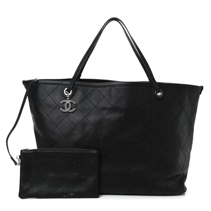 Chanel Grained Calfskin Large Shopping Fever Tote Black 1 of 10