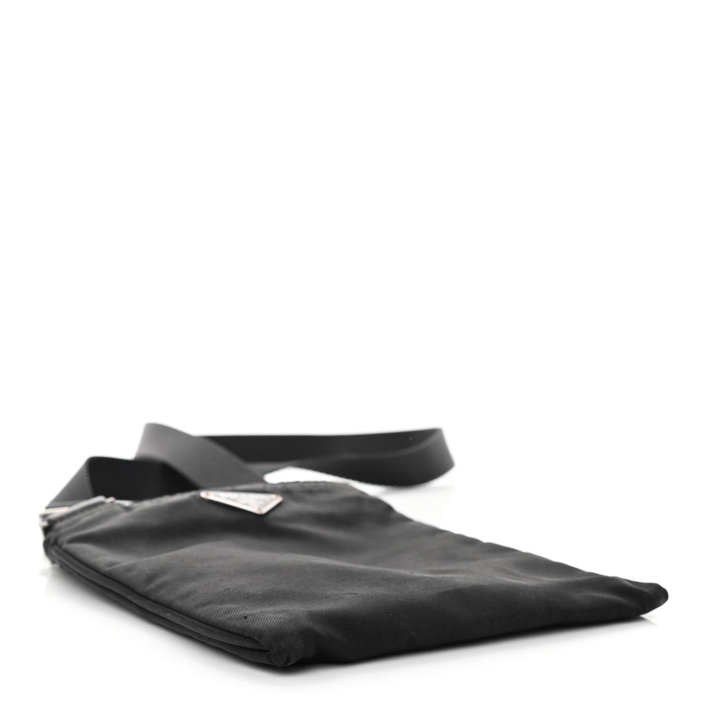 Tessuto Nylon Flat Messenger Bag Black