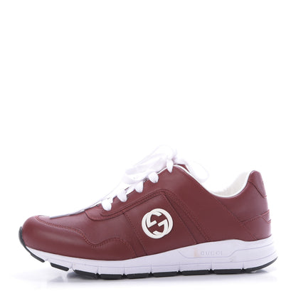 Gucci Calfskin Womens Interlocking G Sneakers 38 Red 1 of 11