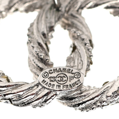Chanel Crystal CC Twisted Earrings Silver 4 of 4