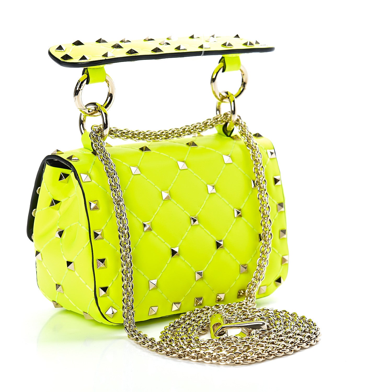 Valentino Garavani Calfskin Micro Rockstud Spike Shoulder Bag Lime 3 of 11