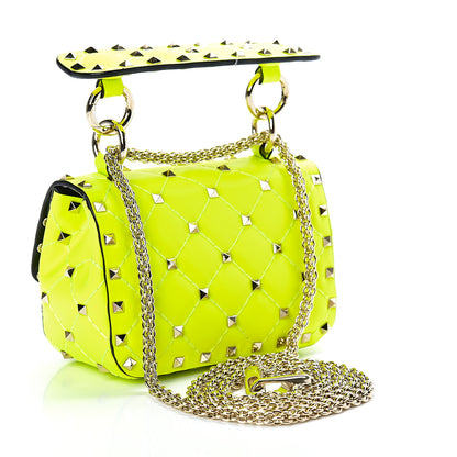 Valentino Garavani Calfskin Micro Rockstud Spike Shoulder Bag Lime 3 of 11