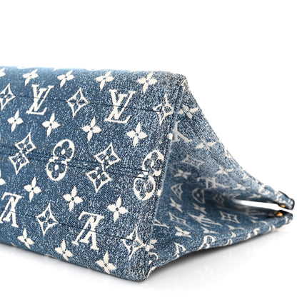 Louis Vuitton Monogram Jacquard Denim Onthego MM Bleu 9 of 9