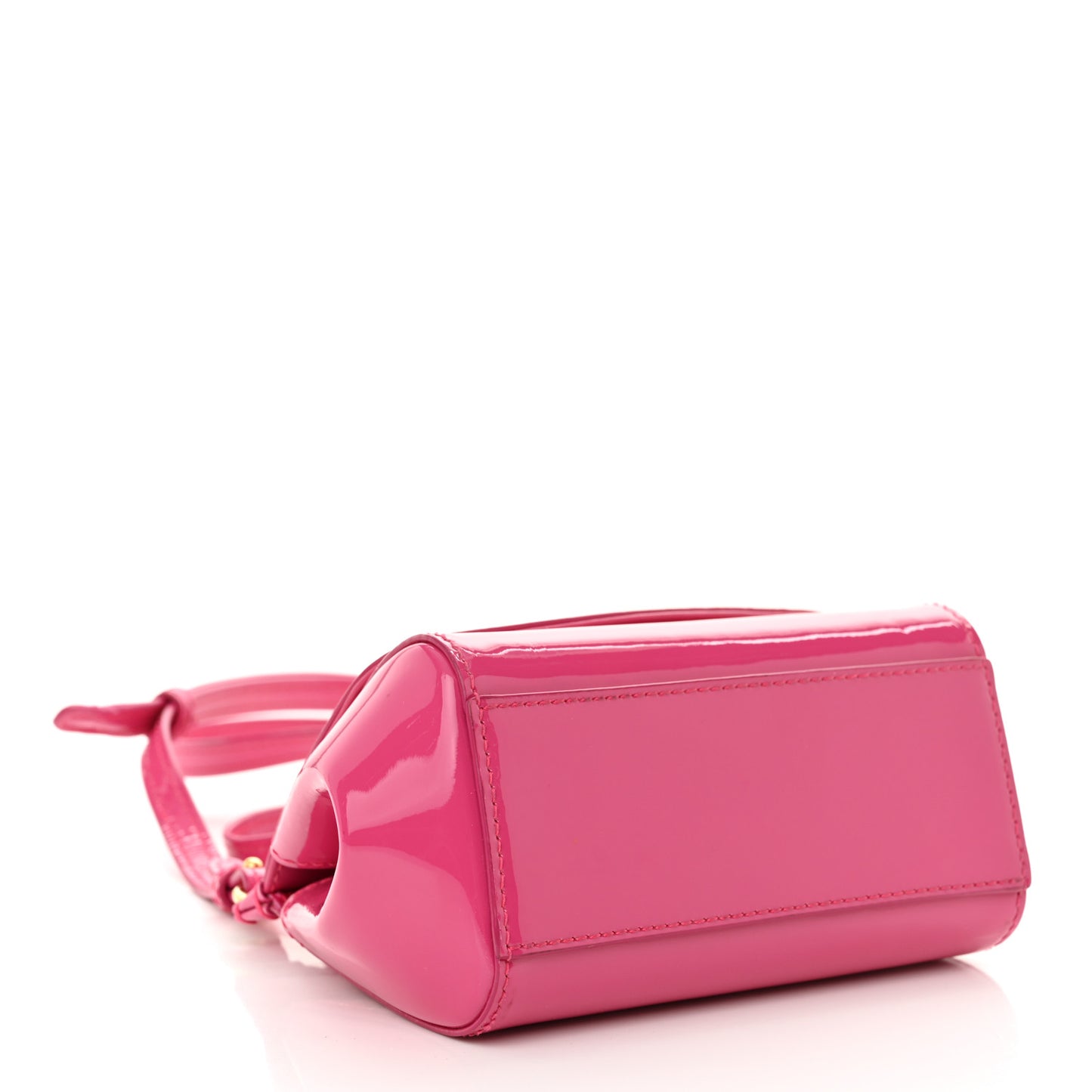 Patent Mini DG Girls Miss Sicily Satchel Dark Pink