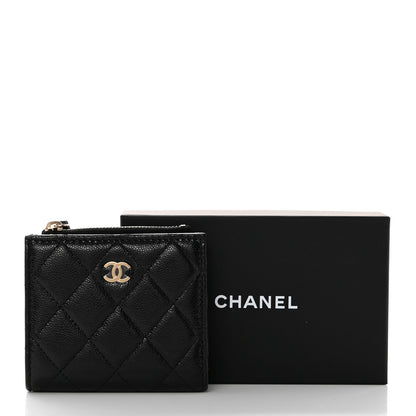 Chanel Caviar Quilted CC Zip Compact Wallet Black 9 of 9