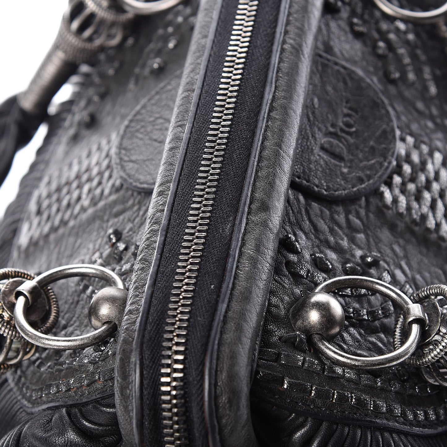 Lambskin Plisse Pleated Frame Satchel Black
