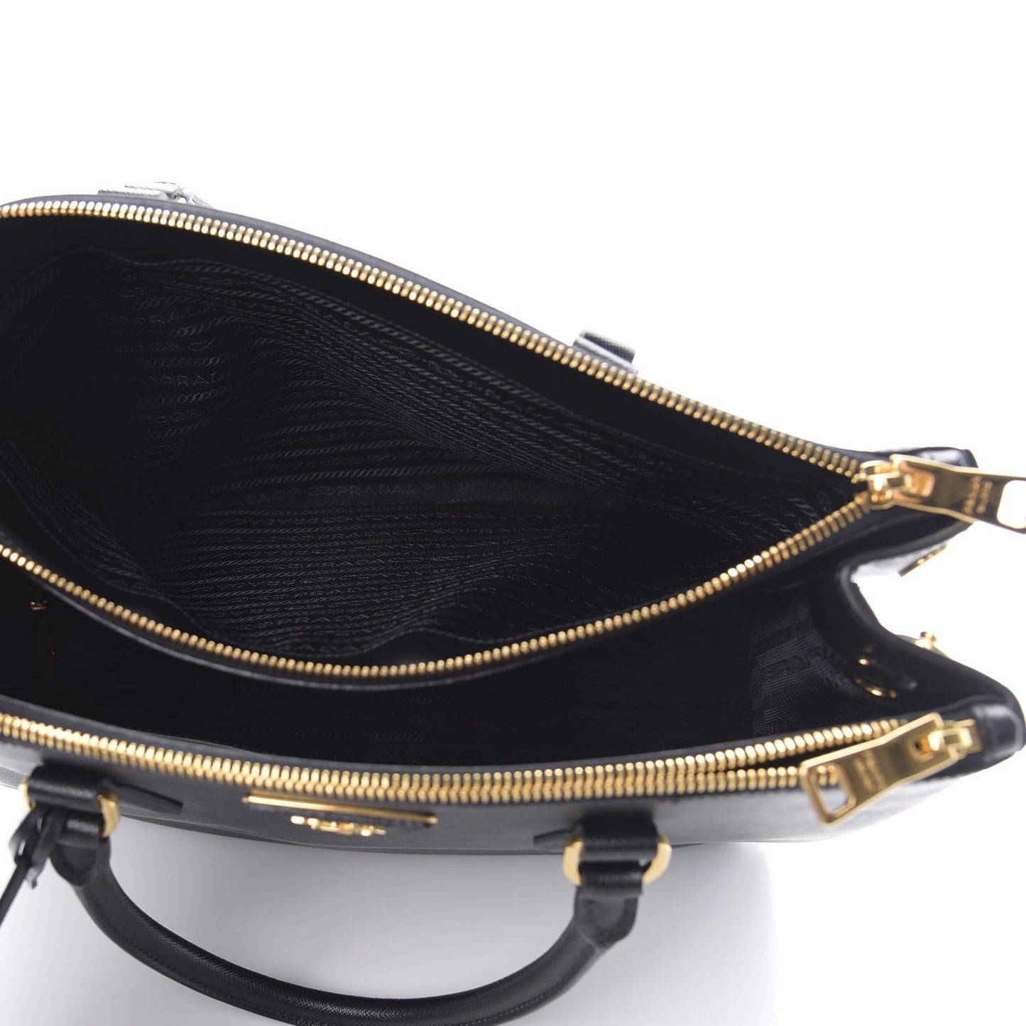 Saffiano Medium Galleria Double Zip Tote Black