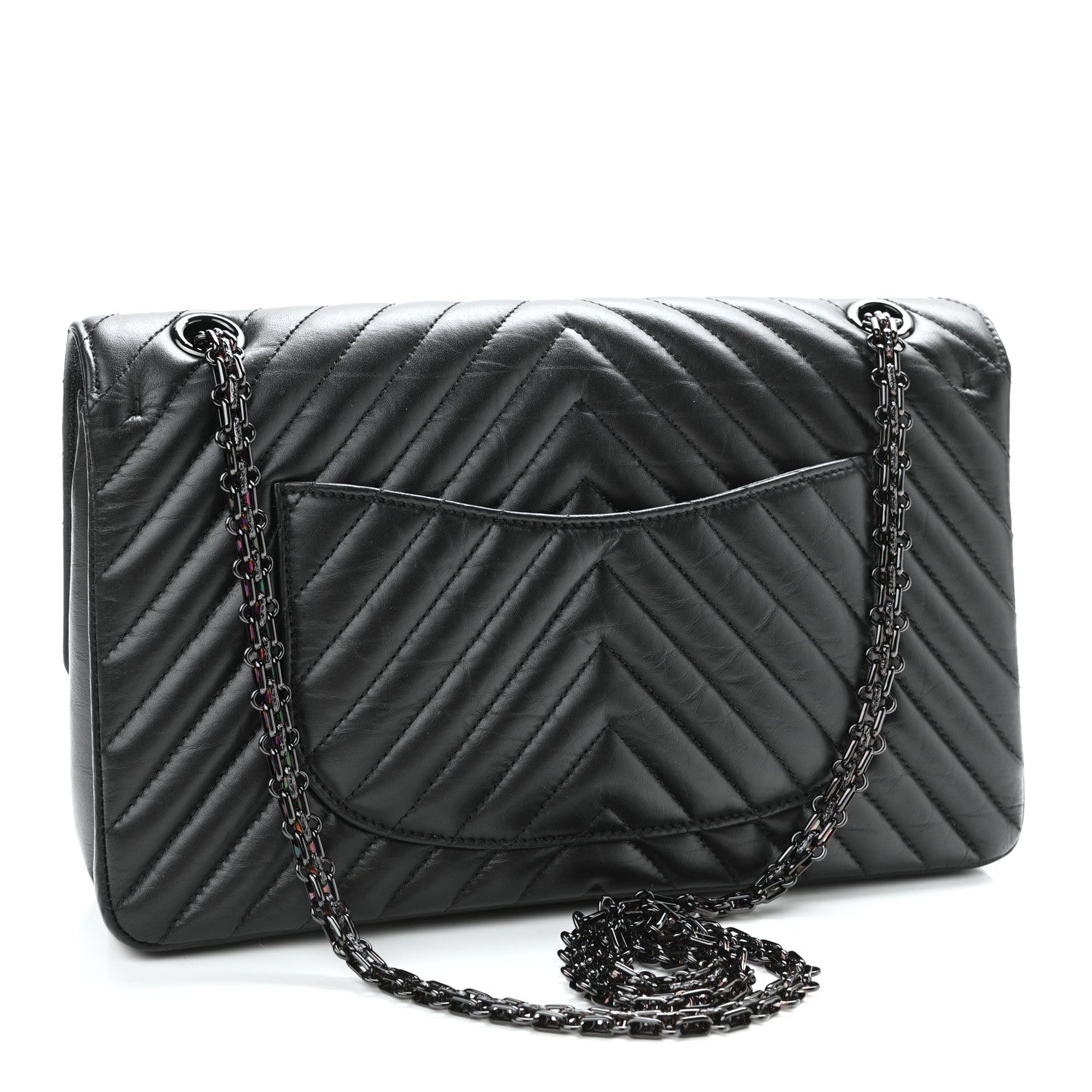 Chanel Aged Calfskin Chevron Quilted 2.55 Reissue 226 So Black 3 of 10