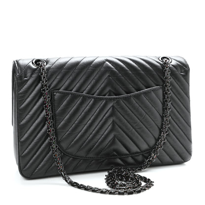 Chanel Aged Calfskin Chevron Quilted 2.55 Reissue 226 So Black 3 of 10