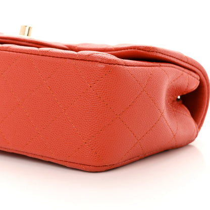 Chanel Caviar Quilted Mini Rectangular Flap Orange 10 of 12