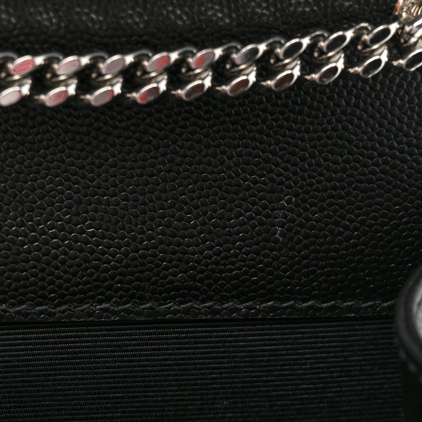 Grain De Poudre Textured Mixed Matelasse Triquilt Small Monogram Satchel Black