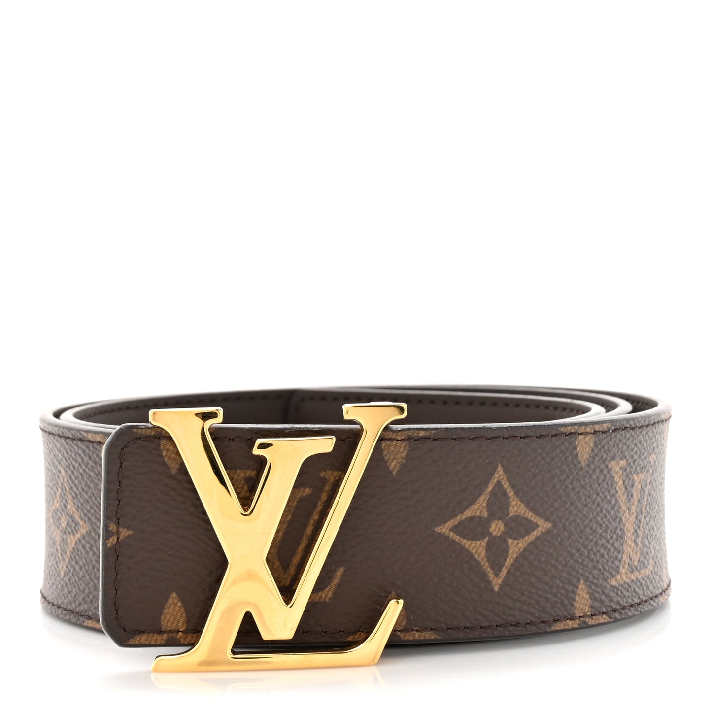 Calfskin Monogram 30mm LV Initiales Reversible Belt 85 34 Black