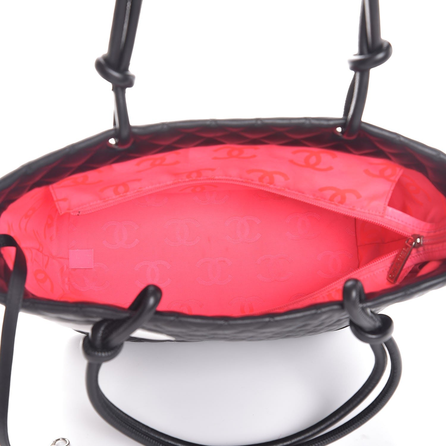 Chanel Calfskin Quilted Large Cambon Tote Black White 5 of 13