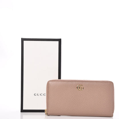 Gucci Dollar Calfskin GG Marmont Zip Around Wallet Porcelain Rose 8 of 8