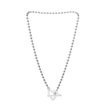 Gucci Sterling Silver Heart Toggle Necklace 3 of 4
