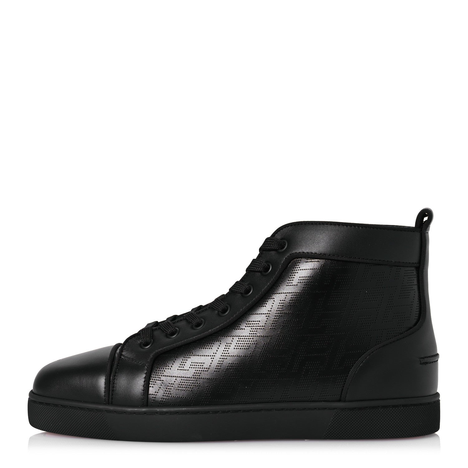 Christian Louboutin Calfskin Techno Perforated CL Mens Louis Orlato Flat Sneakers 43 Black 1 of 12