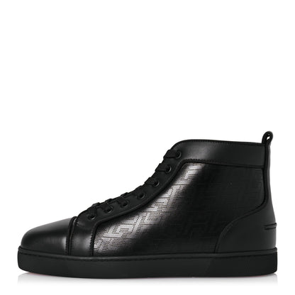 Christian Louboutin Calfskin Techno Perforated CL Mens Louis Orlato Flat Sneakers 43 Black 1 of 12