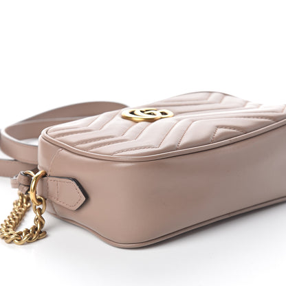 Gucci Calfskin Matelasse Mini GG Marmont Chain Shoulder Bag Porcelain Rose 7 of 8
