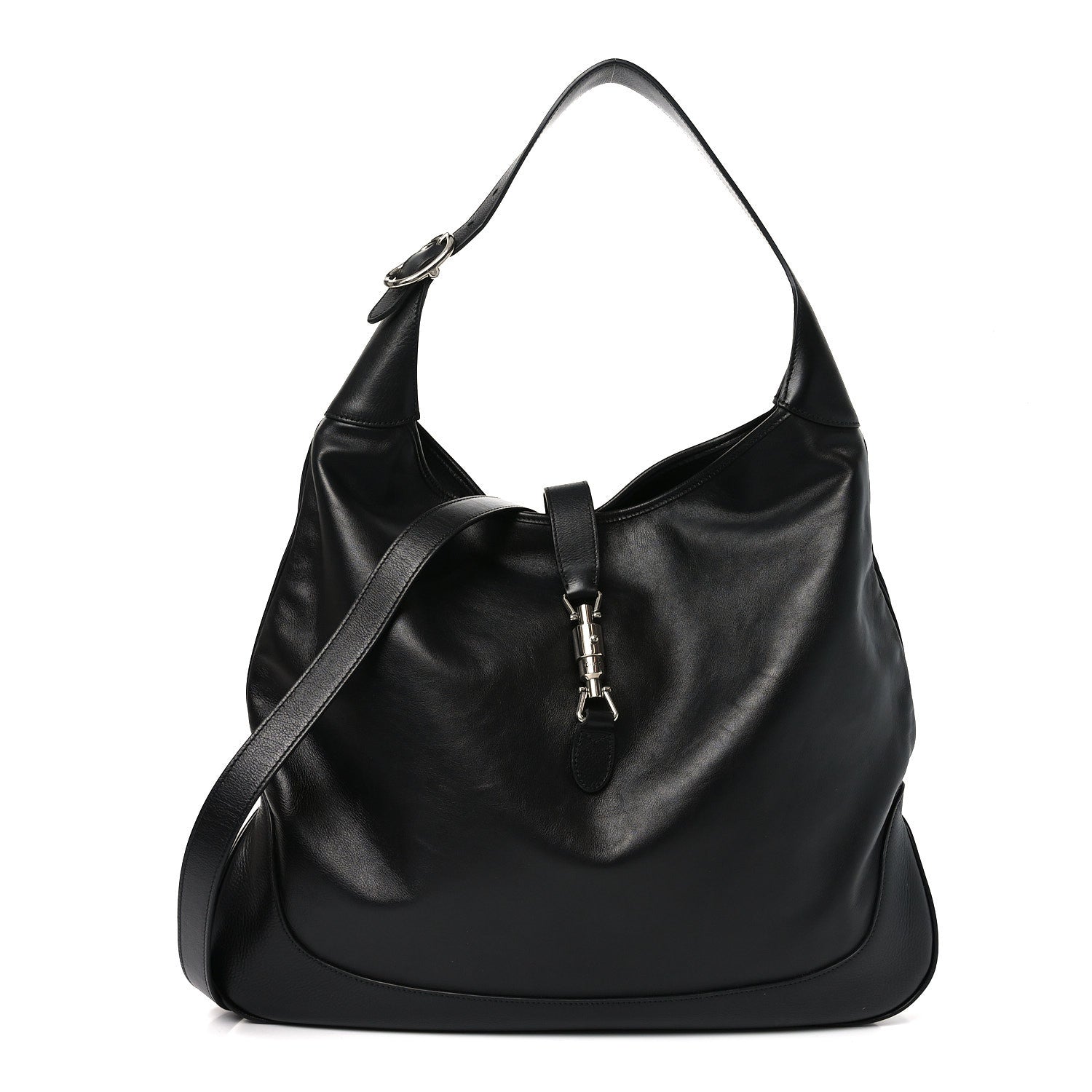 Gucci Calfskin Large Jackie 1961 Shoulder Bag Black 1 of 8