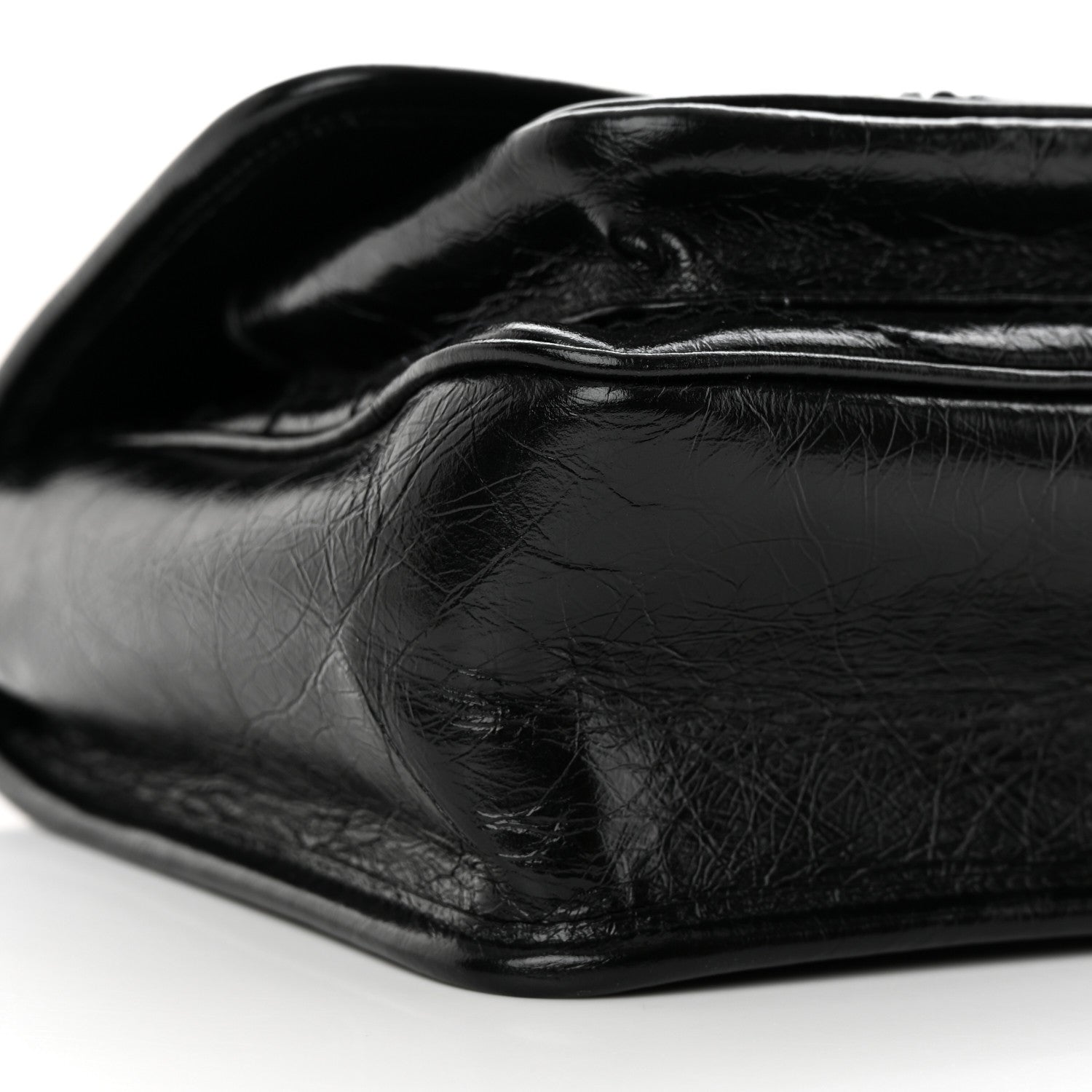 Saint Laurent Crinkled Lambskin Matelasse Monogram Baby Niki Chain Satchel Black 9 of 11