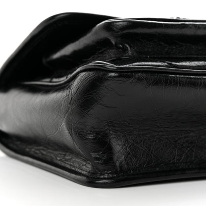 Saint Laurent Crinkled Lambskin Matelasse Monogram Baby Niki Chain Satchel Black 9 of 11