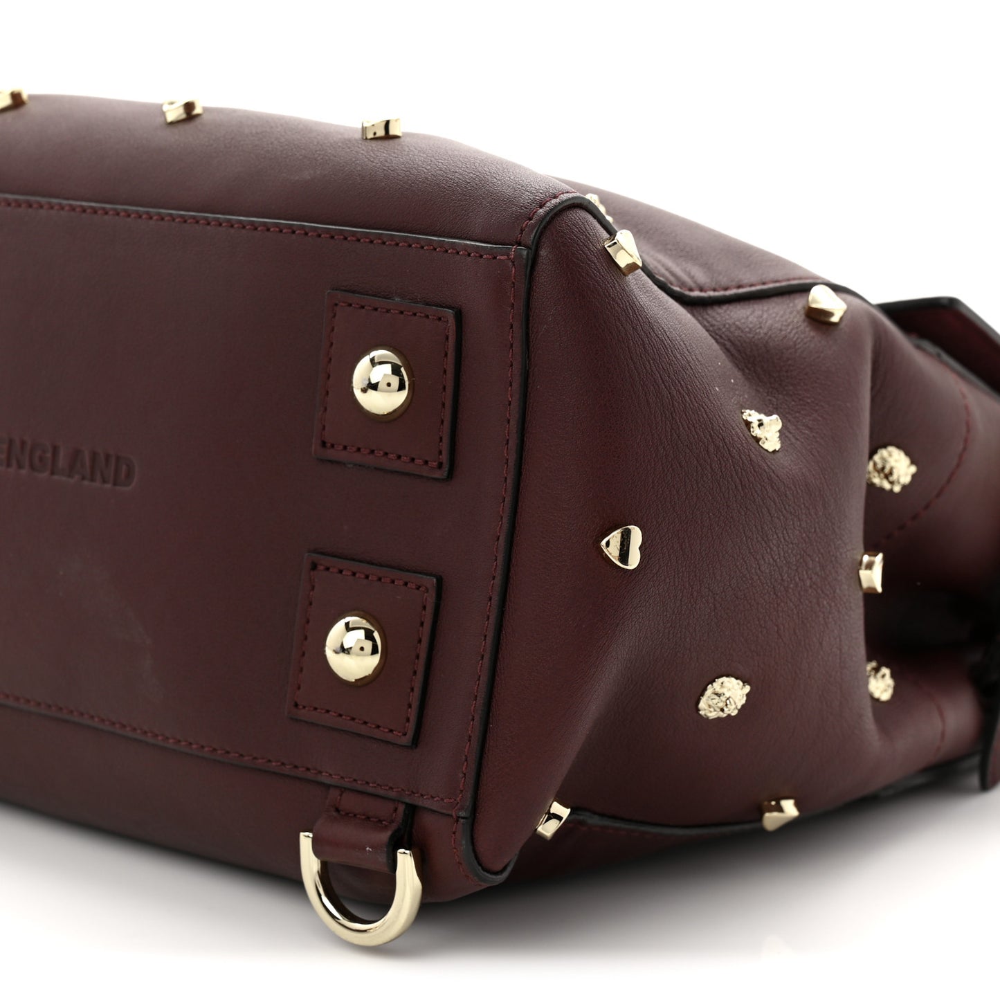 Calfskin Studded Medium Cara Delevingne Convertible Satchel Oxblood