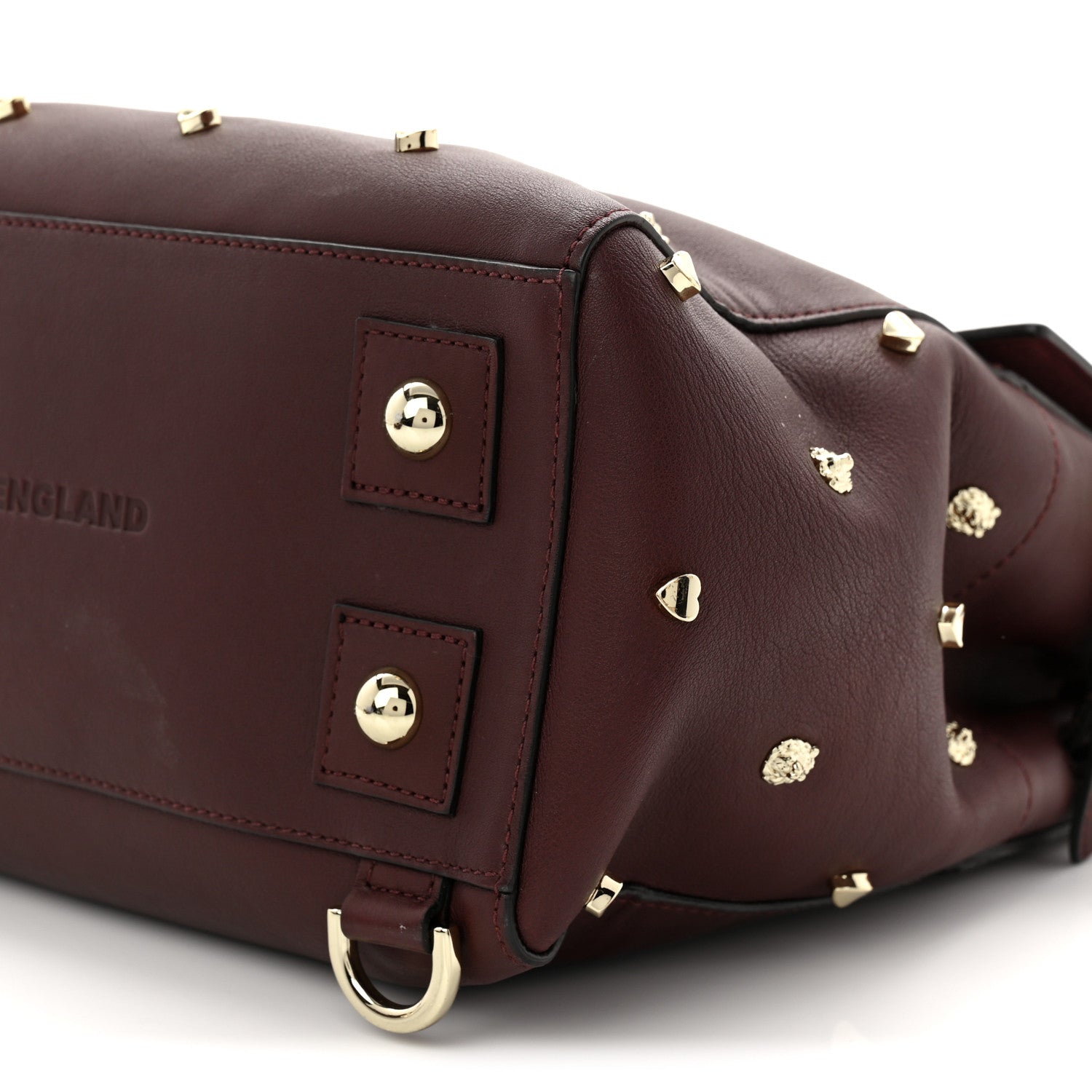 Mulberry Calfskin Studded Medium Cara Delevingne Convertible Satchel Oxblood 10 of 10