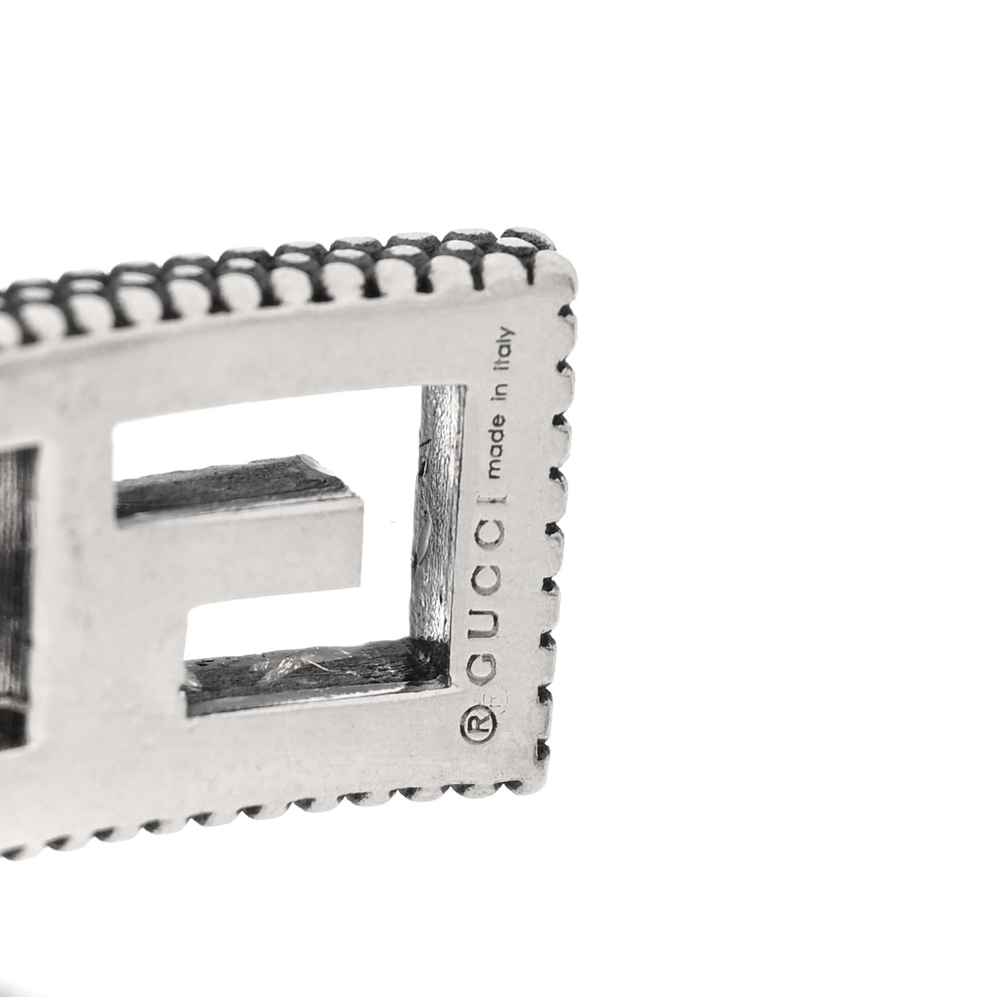 Sterling Silver Square G Motif Cuff Bracelet