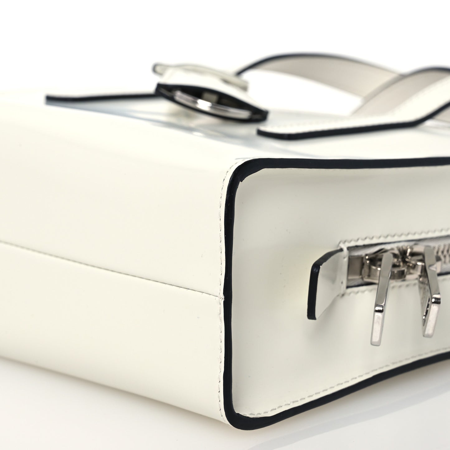 Spazzolato Mini Re-Edition 1995 Double Handle Handbag White