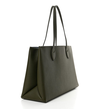 Louis Vuitton Grained Calfskin Lockme Shopper Kaki 3 of 9