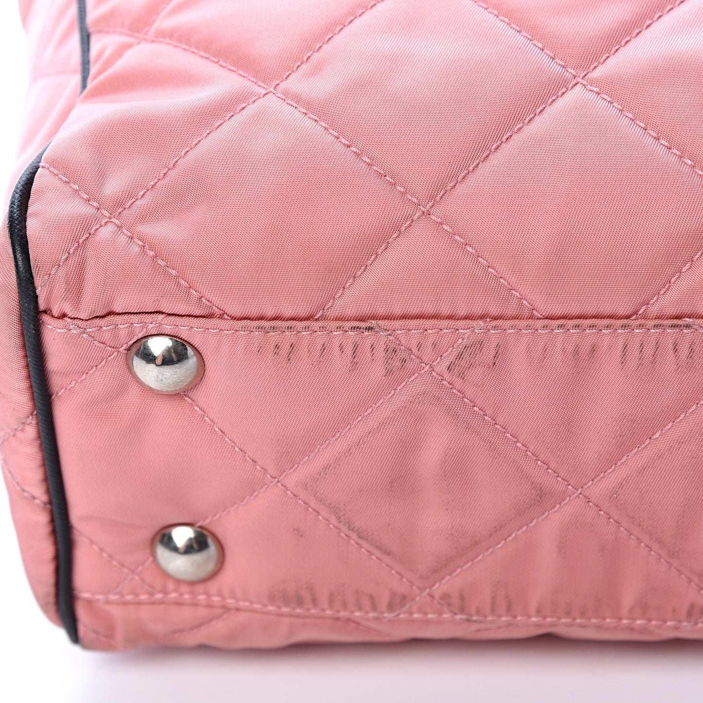 Tessuto Nylon Quilted Shoulder Bag Rosa Black