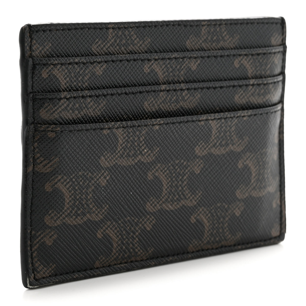 Celine Triomphe Canvas Triomphe Card Holder Tan 3 of 7