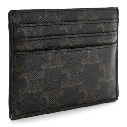 Celine Triomphe Canvas Triomphe Card Holder Tan 3 of 7