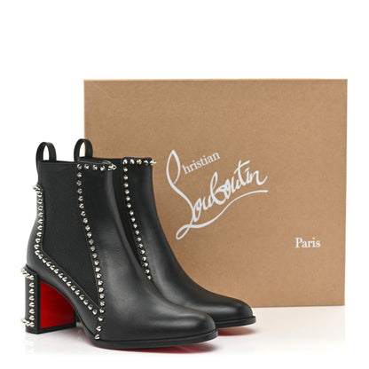 Christian Louboutin Calfskin Spikes Chelsea Outline Boots 37.5 Black 9 of 9
