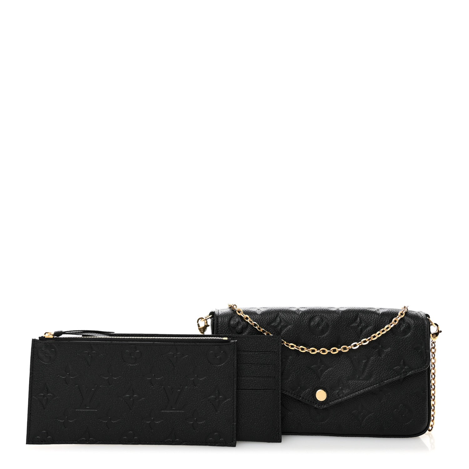 Louis Vuitton Empreinte Pochette Felicie Chain Wallet Black 2 of 10