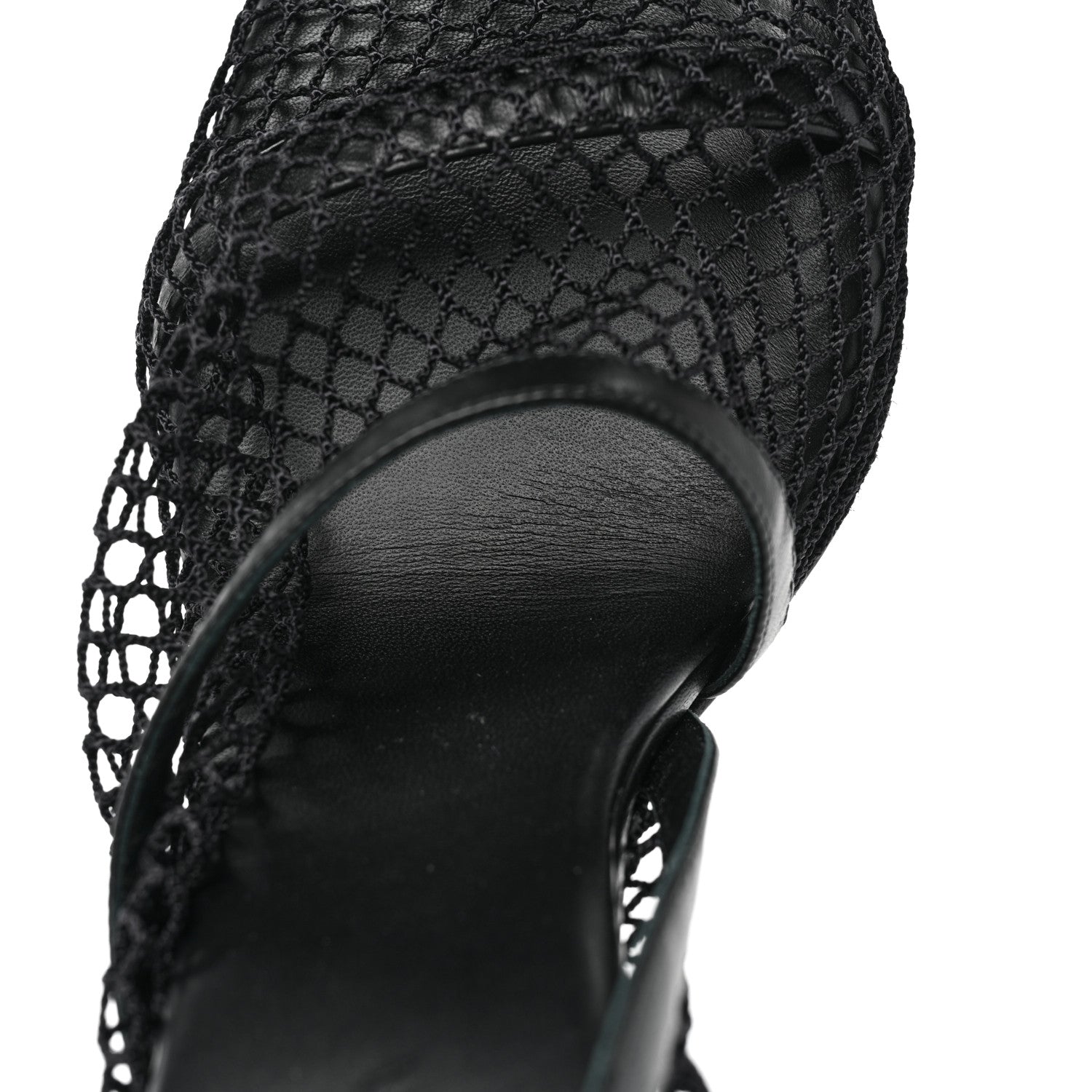 Bottega Veneta Mesh Calfskin Chain Stretch Pumps 39 Black 8 of 8
