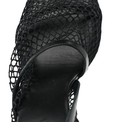Bottega Veneta Mesh Calfskin Chain Stretch Pumps 39 Black 8 of 8