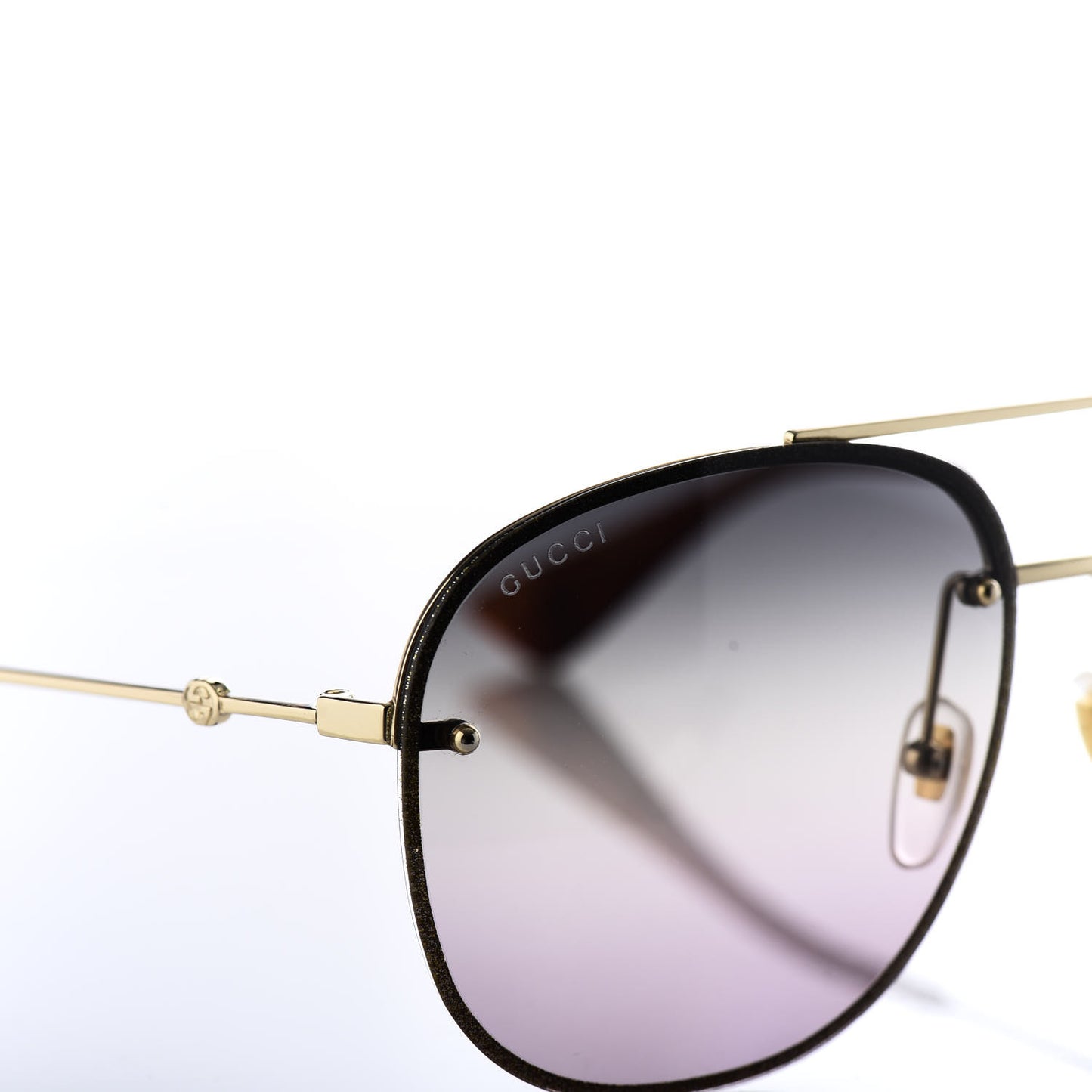 Metal Aviator Glitter Sunglasses GG0227S Gold