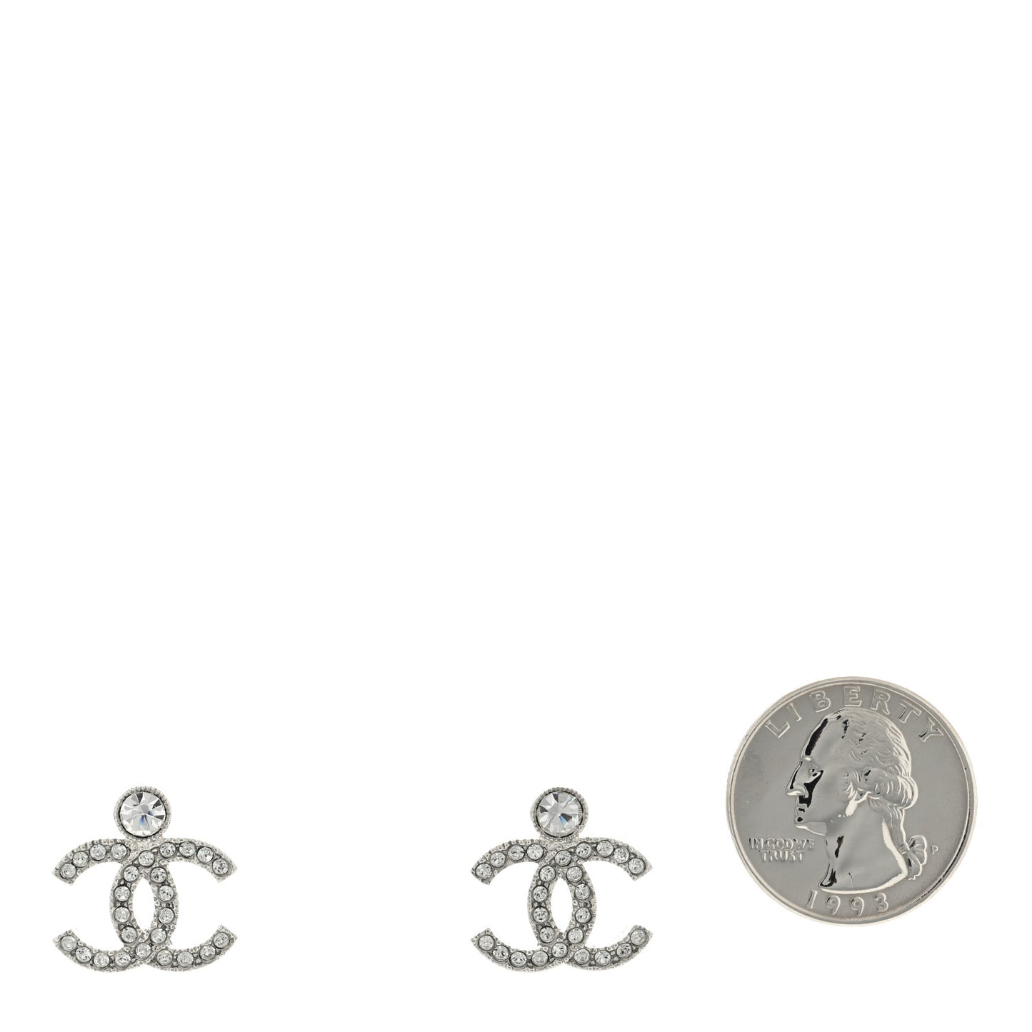 Crystal CC Earrings Silver