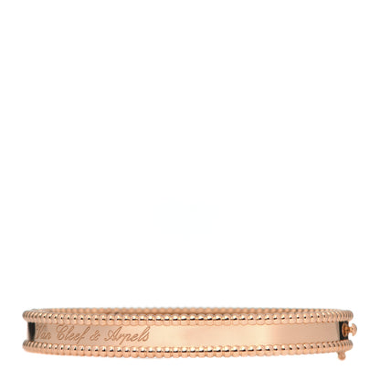 Van Cleef & Arpels 18K Rose Gold Perlee Signature Bangle Bracelet M 1 of 4