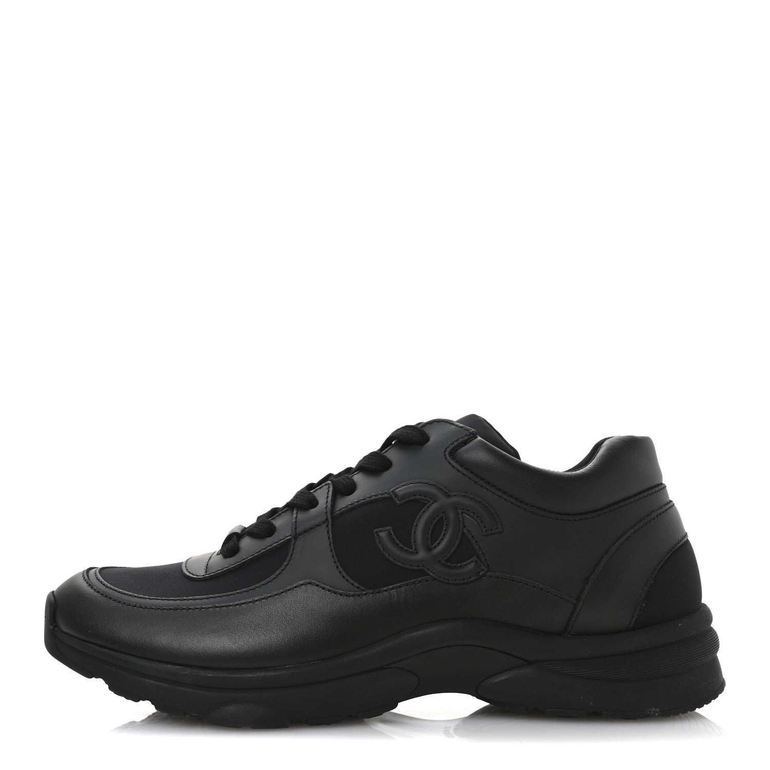 Chanel Calfskin Lambskin CC Uniform Sneakers 42 Black 1 of 8