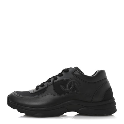 Chanel Calfskin Lambskin CC Uniform Sneakers 42 Black 1 of 8
