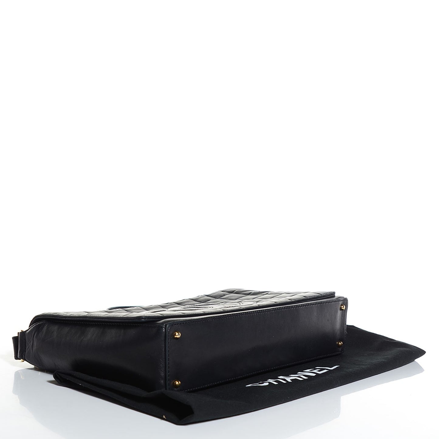 Lambskin Quilted Chocolate Bar CC Flap Black