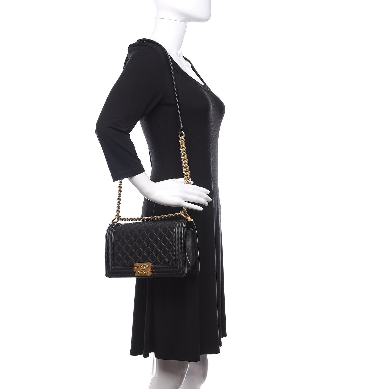 Chanel Lambskin Quilted Medium Boy Flap Black 2 of 13