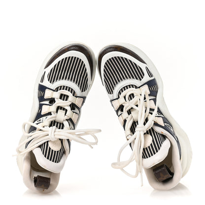 Louis Vuitton Patent Monogram Stripe LV Archlight Sneakers 36 White Blue 2 of 10