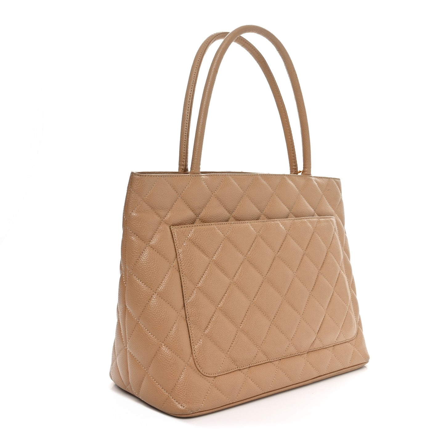 Caviar Quilted Medallion Tote Beige