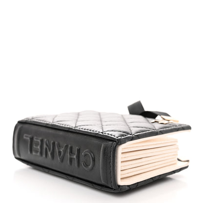 Chanel Lambskin Quilted Book Card Holder on Chain Black 4 of 11