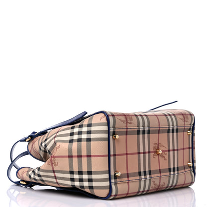 Burberry Haymarket Check Small Canterbury Tote Brilliant Blue 3 of 8